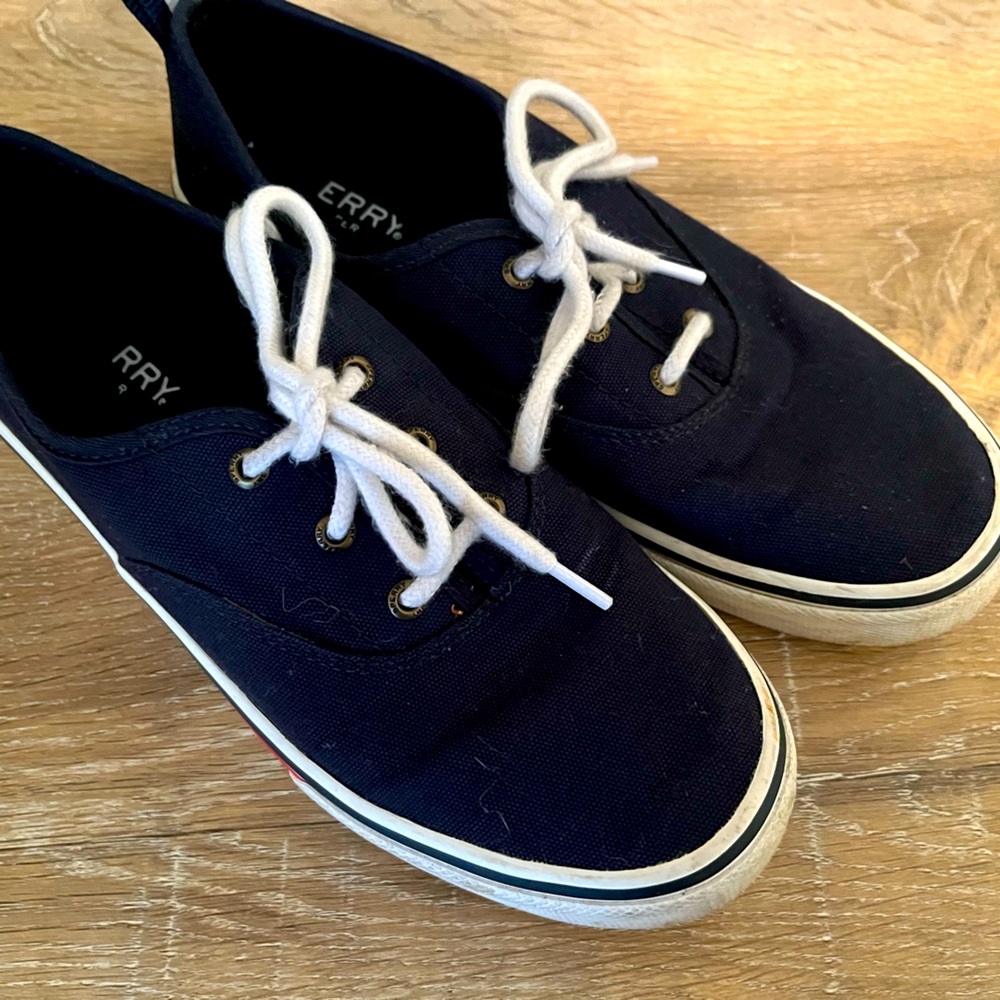 Classic navy Sperrys, woman’s size 8